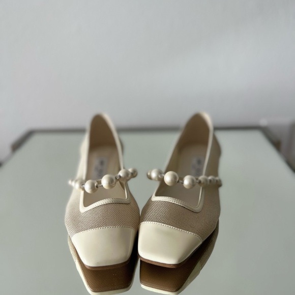 New JIMMY CHOO Ade embellished mesh Mary Jane ballet flats 38.5 $850 - Picture 7 of 14